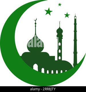 Islamische Moschee-Logo für beten, Mubarak, Ramadan, Muslime und Firmenlogo Stock Vektor