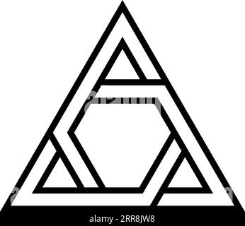 Logo-Dreiecksschild geschlossenes System Stock Vektor