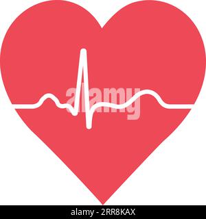 Herz mit Blutimpuls, Symbole Symbol Gesundheit Stock Vektor