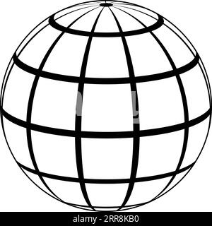 Die Gratikugel Meridian und die parallele Erde Stock Vektor