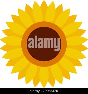 Niedliche Sonnenblumen-Ikone in flachem Stil Stock Vektor