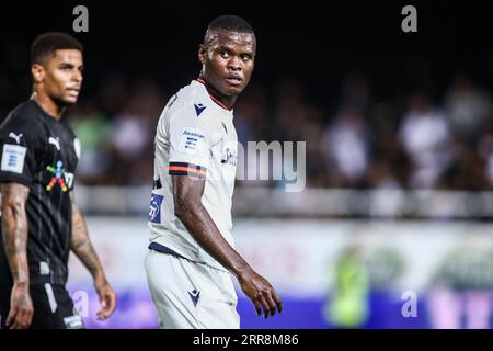 3. September 2023: Heraklion, Griechenland: PAOK's Ally Samata während eines griechischen Superleague-Spiels zwischen OFI Crete FC und PAOK FC. (Bild: © Giannis Papanikos/ZUMA Press Wire) NUR REDAKTIONELLE VERWENDUNG! Nicht für kommerzielle ZWECKE! Stockfoto