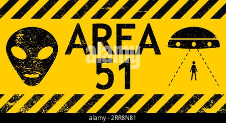 Grunge Sign Zone Area 51 Nevada UFO Stock Vektor