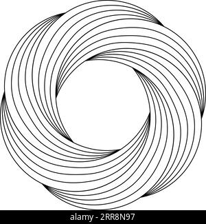 Kreisförmige Ringschablone mit wirbelnden Blumenmustern, wirbelnden, feineren Linien Stock Vektor
