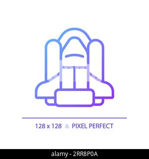 Space Shuttle Pixel perfekter linearer Gradient Vektor-Symbol Stock Vektor