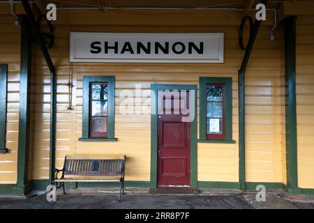 Bahnhofsgebäude, Shannon, Horowhenever, Nordinsel, Neuseeland Stockfoto
