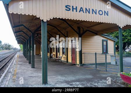 Bahnhofsgebäude, Shannon, Horowhenever, Nordinsel, Neuseeland Stockfoto