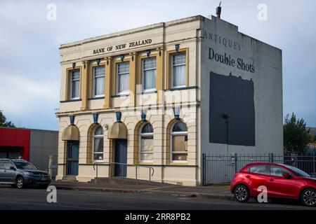 Bank of New Zealand Building, Shannon, Horowhenever, North Island, Neuseeland Stockfoto