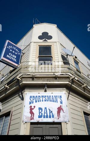 Old Pub, Club Hotel Shannon, Horowhenever, Nordinsel, Neuseeland Stockfoto