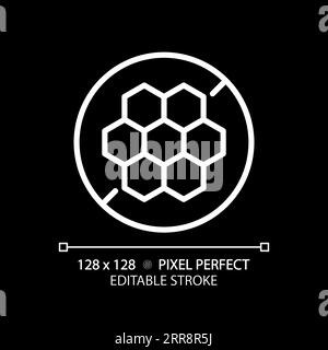 Anpassbares 2D-Symbol für dünne, lineare, weiße Waben Stock Vektor