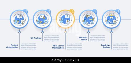 Mehrfarbige KI für SEO-Layout mit linearen Symbolen Stock Vektor