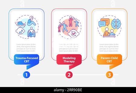 Farbenfrohes Layout der Verhaltenstherapie mit linearen Symbolen Stock Vektor