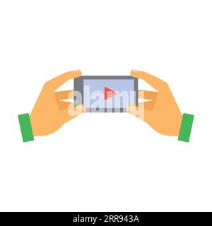 Hände halten Portable Device Vector Stock Vektor