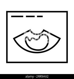 Baby-Embryo im Mutterleib auf dem Bildschirm eines Ultraschallgeräts Stock Vektor