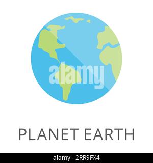 Planeten-Erdsicht aus dem Weltraum mit Kontinenten und Ozeanen Stock Vektor