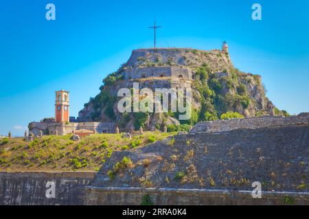 Alte venezianische Festung in Korfu Stadt Griechenland Stockfoto