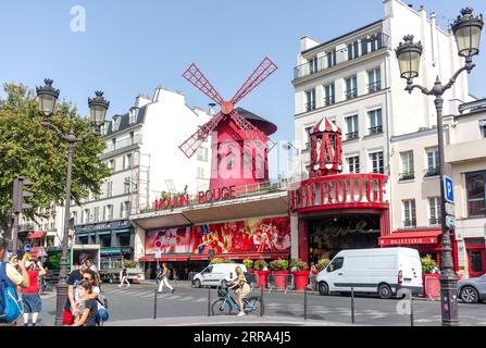 Kabarett-Theater Moulin Rouge, Place Blanche, Boulevard de Clichy, Viertel Pigalle, Paris, Île-de-France, Frankreich Stockfoto