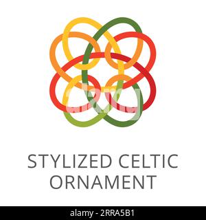 Stilisiertes keltisches Ornament aus einem einzeiligen flachen Vektorsymbol Stock Vektor
