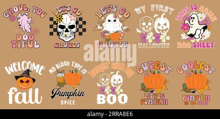 Halloween T-Shirt, Halloween T-Shirt Vektor-Design, Halloween Kürbis Illustration, Vektor Halloween Zitate, Halloween Kürbis Shirt, Halloween Geist Stock Vektor