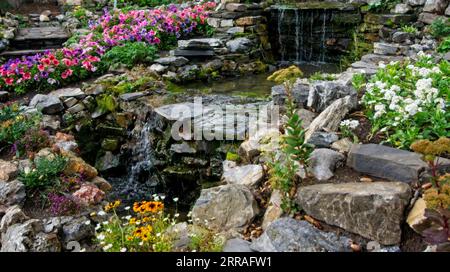 Kaskaden des Time Garden Banff Alberta Stockfoto