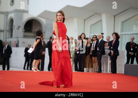 Venedig, Italien. September 2023. VENEDIG, ITALIEN - 05. SEPTEMBER: Benedetta Porcaroli besucht einen roten Teppich für den Film ''Enea'' beim 80. Internationalen Filmfestival von Venedig am 05. September 2023 in Venedig, Italien (Foto: Luca Carlino/NurPhoto)0 Credit: NurPhoto SRL/Alamy Live News Stockfoto