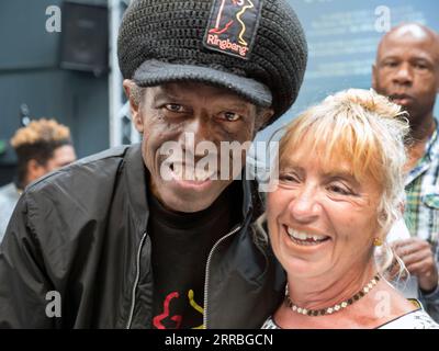 Anlässlich der Enthüllung von Eddy Grants Pest auf dem „Music Walk of Fame“ in Camden Town. Eine Veranstaltung im Forge Camden.“ Ein Nachmittag mit Eddy' Stockfoto