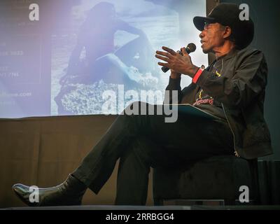 Anlässlich der Enthüllung von Eddy Grants Pest auf dem „Music Walk of Fame“ in Camden Town. Eine Veranstaltung im Forge Camden.“ Ein Nachmittag mit Eddy' Stockfoto