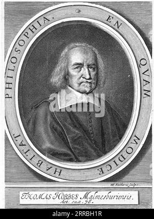 THOMAS HOBBES (1588–1679) englischer Philosoph, um 1670. Stockfoto