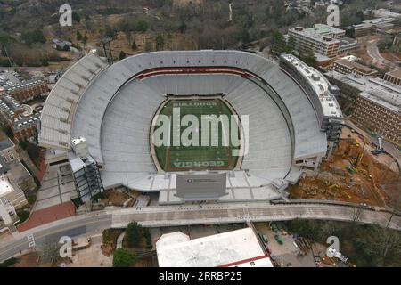 Eine allgemeine Gesamtansicht des Sanford-Stadions an der Universität von Georgia, Sonntag, 29. Januar 2023, in Athen, Ga Das Stadion ist das Heimstadion der Georgia Bulldogs Football. Stockfoto