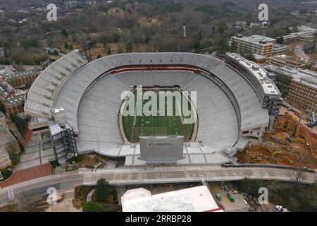 Eine allgemeine Gesamtansicht des Sanford-Stadions an der Universität von Georgia, Sonntag, 29. Januar 2023, in Athen, Ga Das Stadion ist das Heimstadion der Georgia Bulldogs Football. Stockfoto