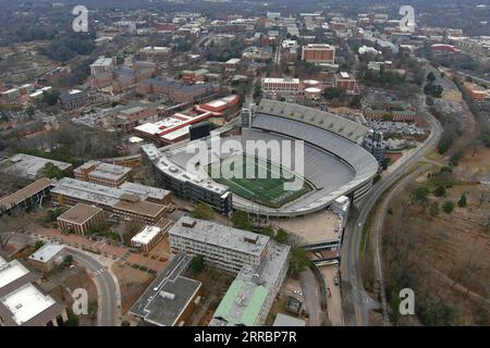 Eine allgemeine Gesamtansicht des Sanford-Stadions an der Universität von Georgia, Sonntag, 29. Januar 2023, in Athen, Ga Das Stadion ist das Heimstadion der Georgia Bulldogs Football. Stockfoto