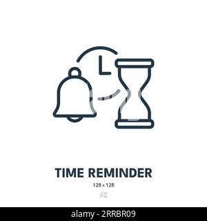 Symbol Für Zeiterinnerung. Uhr, Benachrichtigung, Klingel. Bearbeitbare Kontur. Symbol „Einfacher Vektor“ Stock Vektor