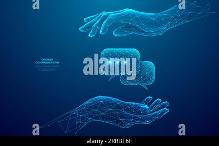 Abstrakte digitale Nahaufnahmen mit Sprechblasensymbolen Stock Vektor