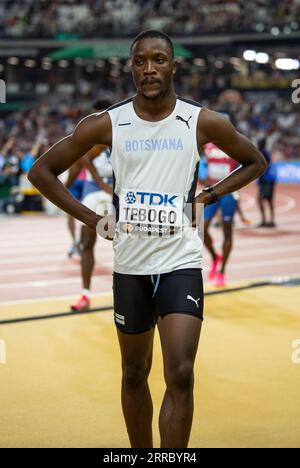 Letsile Tebogo aus Botswana nahm am 7. Tag der Leichtathletik-Weltmeisterschaft Budapest am 25. August 2023 am 200-Meter-Finale der Männer Teil. Foto von Stockfoto