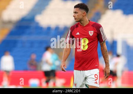 Cardiff, Großbritannien. September 2023. Brennan Johnson aus Wales während des internationalen Freundschaftsfußballspiels zwischen Wales und Südkorea im Cardiff City Stadium in Cardiff, Wales. (James Whitehead/SPP) Credit: SPP Sport Press Photo. Alamy Live News Stockfoto