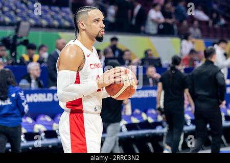 Manila, Philippinen. September 2023. Dillon Brooks of Canada wurde während des Viertelfinals der FIBA Basketball World Cup 2023 zwischen Slowenien und Kanada in der Mall of Asia Arena-Manila in Aktion gesehen. Endstand: Kanada 81:79 Slowenien. (Foto: Nicholas Muller/SOPA Images/SIPA USA) Credit: SIPA USA/Alamy Live News Stockfoto