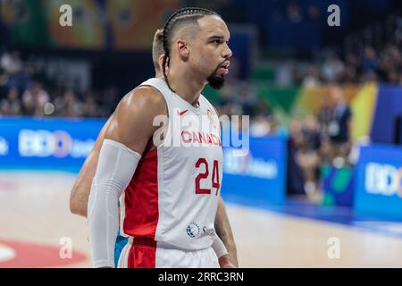 Manila, Philippinen. September 2023. Dillon Brooks of Canada wurde während des Viertelfinals der FIBA Basketball World Cup 2023 zwischen Slowenien und Kanada in der Mall of Asia Arena-Manila in Aktion gesehen. Endstand: Kanada 81:79 Slowenien. (Foto: Nicholas Muller/SOPA Images/SIPA USA) Credit: SIPA USA/Alamy Live News Stockfoto