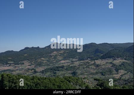 Molise ist eine italienische Bergregion mit einem Küstenabschnitt, der die Adria überblickt. Es umfasst einen Teil des Nationalparks Abruzzen in der Stockfoto