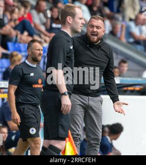 Chester, Cheshire, England, 12. August 2023. Chester Manager Calum McIntyre während des Chester Football Club V King's Lynn Town Football Club in der Vanarama National League North im Deva Stadium. (Bild: ©Cody Froggatt/Alamy Live News) Stockfoto