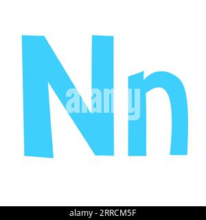 Doodle verspielter Buchstabe N Großbuchstaben, Kleinbuchstaben abc bunte Karikatur lustige Stil, englische Alphabet Vektor-Illustration, bunte handgeschriebene Schriftzeichen, Symbole, süße trendige dekorative Schrift Stock Vektor