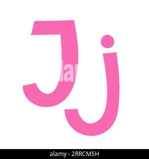 Doodle verspielten Buchstaben J Großbuchstaben, Kleinbuchstaben abc bunte Karikatur lustige Stil, englische Alphabet Vektor-Illustration, bunte handgeschriebene Schriftzeichen, Symbole, süße trendige dekorative Schrift Stock Vektor