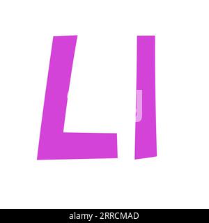 Doodle verspielter Buchstabe L Großbuchstaben, Kleinbuchstaben abc bunte Karikatur lustige Stil, englische Alphabet Vektor-Illustration, bunte handgeschriebene Schriftzeichen, Symbole, süße trendige dekorative Schrift Stock Vektor