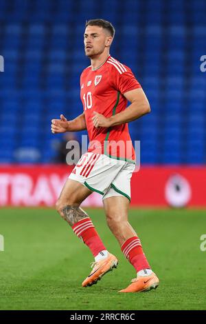 Aaron Ramsey aus Wales während des internationalen Freundschaftsspiels Wales gegen Korea Republic im Cardiff City Stadium, Cardiff, Vereinigtes Königreich, 7. September 2023 (Foto: Mike Jones/News Images) in, 9/7/2023. (Foto: Mike Jones/News Images/SIPA USA) Credit: SIPA USA/Alamy Live News Stockfoto