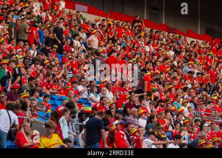 Cardiff City Stadium, Cardiff, Großbritannien. September 2023. Fußballfreunde aus Wales gegen Südkorea; walisische Fans kommen ins Spiel. Credit: Action Plus Sports/Alamy Live News Stockfoto