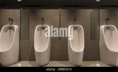 Urinalhintergrund der öffentlichen Toilette, 3D-Rendering Stockfoto