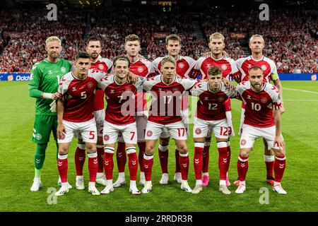 Kopenhagen, Dänemark. September 2023. Der 11. Platz für Dänemark beim Qualifikationsspiel zur UEFA Euro 2024 zwischen Dänemark und San Marino in Parken in Kopenhagen. (Foto: Gonzales Photo/Alamy Live News Stockfoto