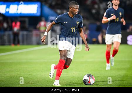 Saint-Denis, Frankreich, Frankreich. September 2023. Ousmane DEMBELE aus Frankreich während des UEFA Euro 2024-Qualifikationsspiels Gruppe B zwischen Frankreich und der Republik Irland am 7. September 2023 im Parc des Princes Stadium in Paris. (Bild: © Matthieu Mirville/ZUMA Press Wire) NUR REDAKTIONELLE VERWENDUNG! Nicht für kommerzielle ZWECKE! Stockfoto