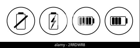 Vektor des Batteriesymbols. Symbol für Batterieladeanzeige. Stock Vektor