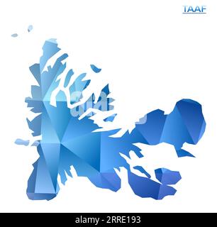 Vektorpolygonale TAAF-Map. Lebhaftes, geometrisches Country in flachem Poly-Stil. Elegante Illustration für Ihre Infografiken. Stock Vektor