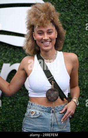 New York, USA. September 2023. Ally Love nimmt an den abendlichen Tennisspielen während des US Open Tennis Turniers 2023 im USTA Billie Jean King National Tennis Center, Flushing Corona Park, New York, New York, New York, 7. September, Teil. 2023. (Foto: Anthony Behar/SIPA USA) Credit: SIPA USA/Alamy Live News Stockfoto